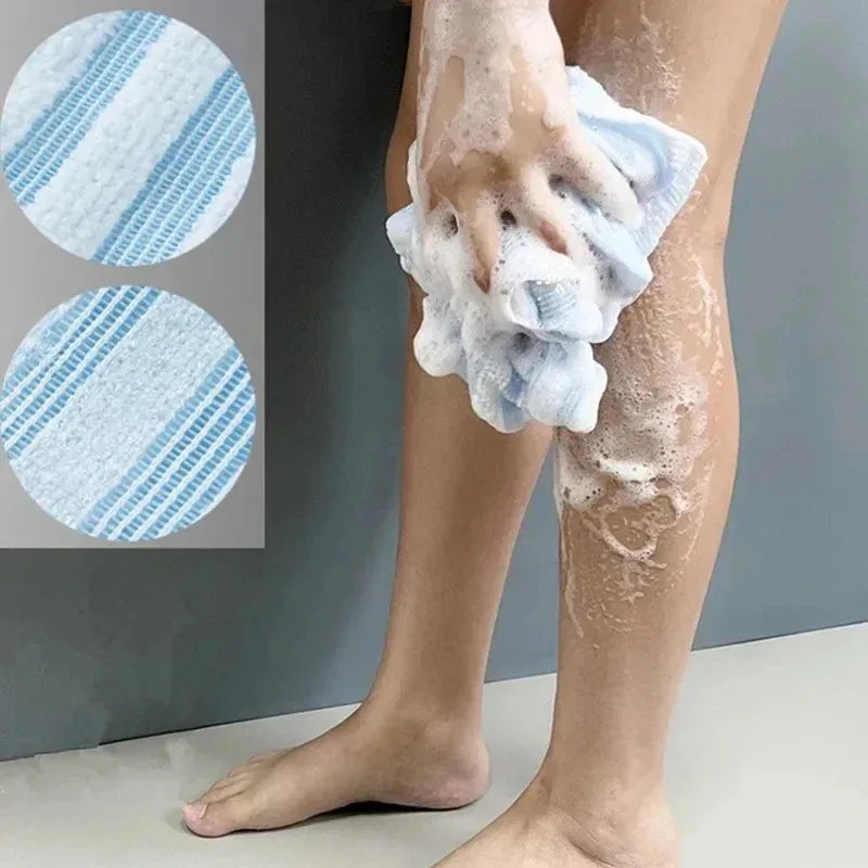 Ultra-Long Exfoliating Back Towel Antibacterial with Silver Ions Multifunctional Shower Bath Towel for Rich Foam
