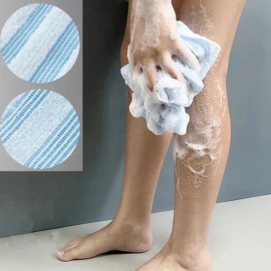Ultra-Long Exfoliating Back Towel Antibacterial with Silver Ions Multifunctional Shower Bath Towel for Rich Foam