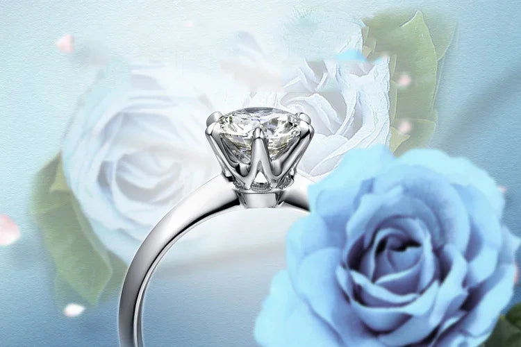 Hot New Luxury 925 Sterling Silver 1-3 Ct Real Moissanite Rings Wholesale