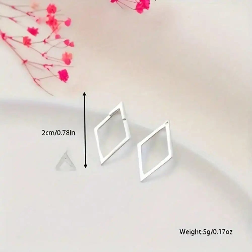Retro Minimalist Geometric Square Detachable Triangles Stud Earrings for Women Fashion Jewelry Accessories Party Gifts