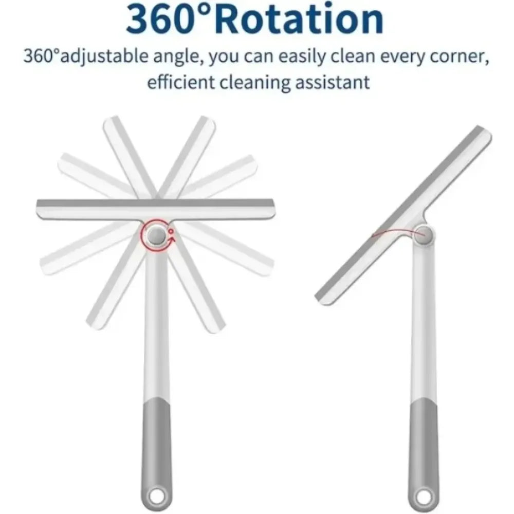 360-degree rotatable shower squeegee, glass squeegee, scraper cleaner, bathroom mirror scraper