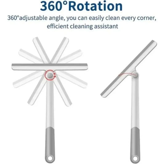 360-degree rotatable shower squeegee, glass squeegee, scraper cleaner, bathroom mirror scraper