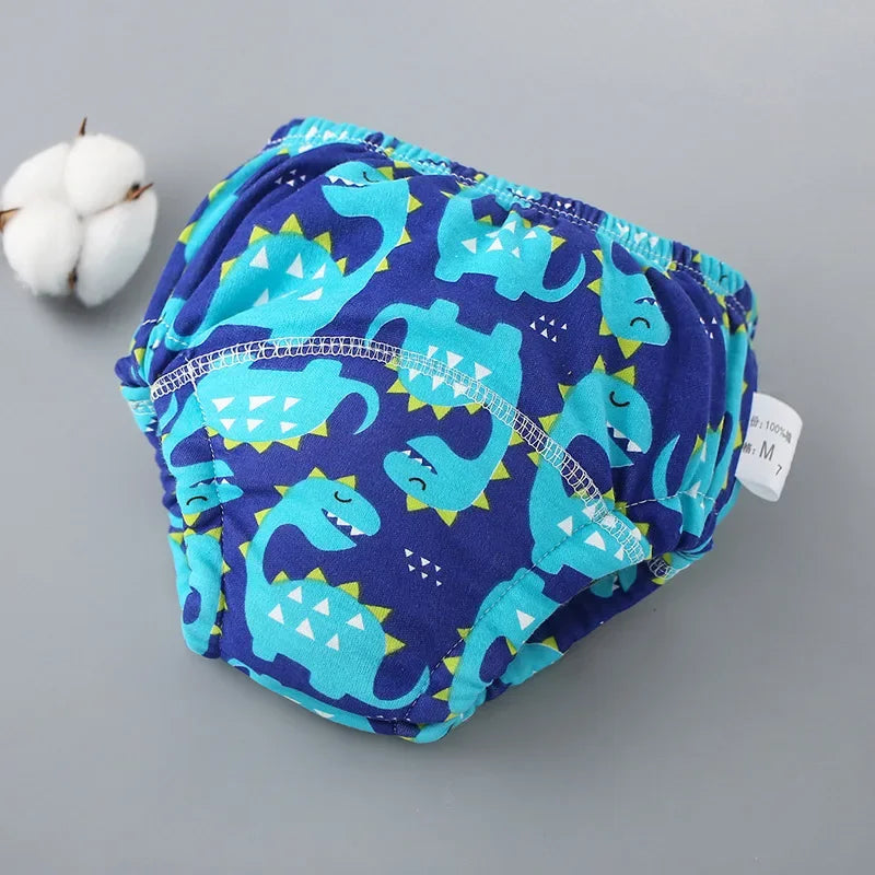 Reusable Soft Cotton Baby Breathable Diapers Pee Shorts Toddler Potty Training Pants Underwears for Boys & Girls