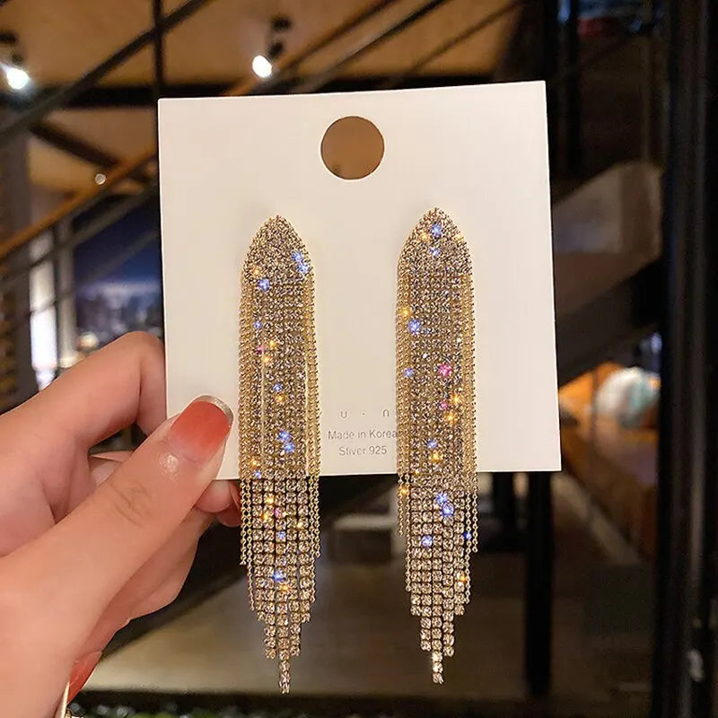 Butterfly Earrings For Women Sparkly Rhinestone Long Tassel Earrings Heart Drop Earrings Wedding Party Jewelry Valentine Gifts C