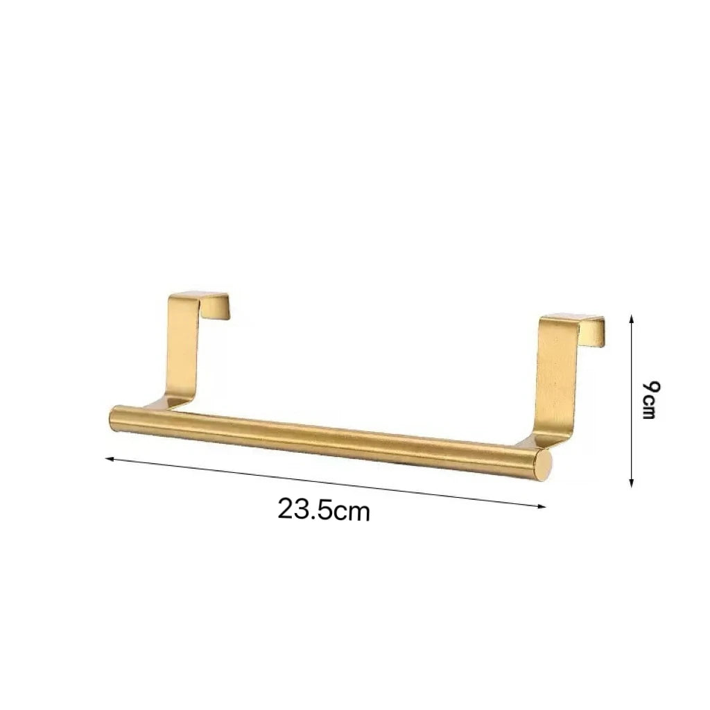 1/2Pcs Towel Rack Over Door Towel Bar Hanging Holder Stainless Steel Bathroom Kitchen Cabinet White Black Towel Rag Shelf Hanger