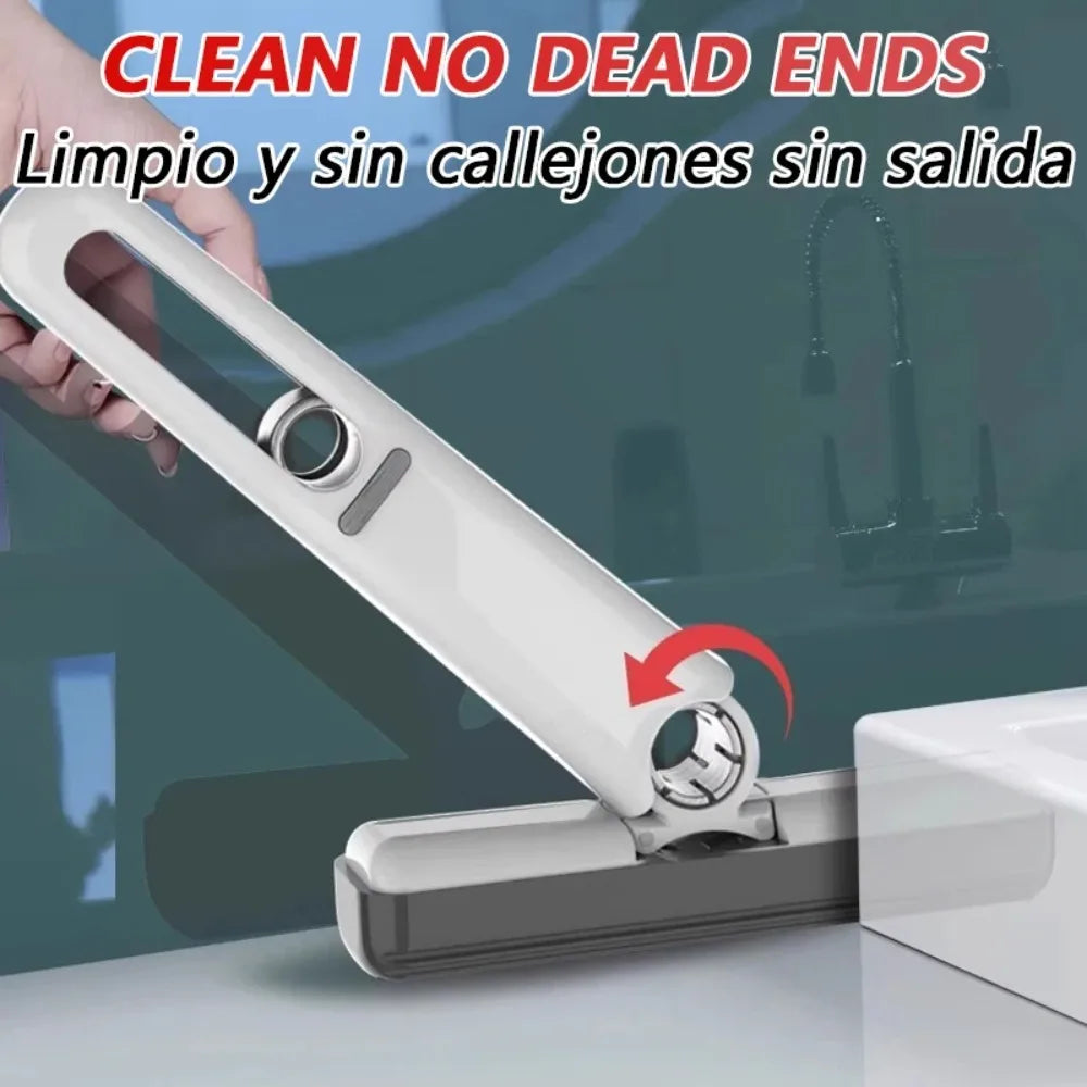 Mini squeezable mop with powerful folding design. Household cleaning tool. No hand washing required. Strong water absorption.