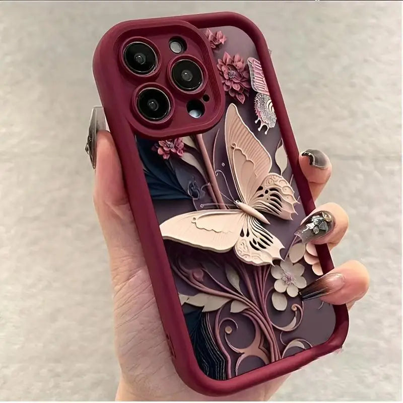 For IPhone 16 Pro Max 15 Pro 14Plus 13 12 11 Butterfly Pattern Phone Cases, Cell Phone Case for Apple Smartphone Compatible with