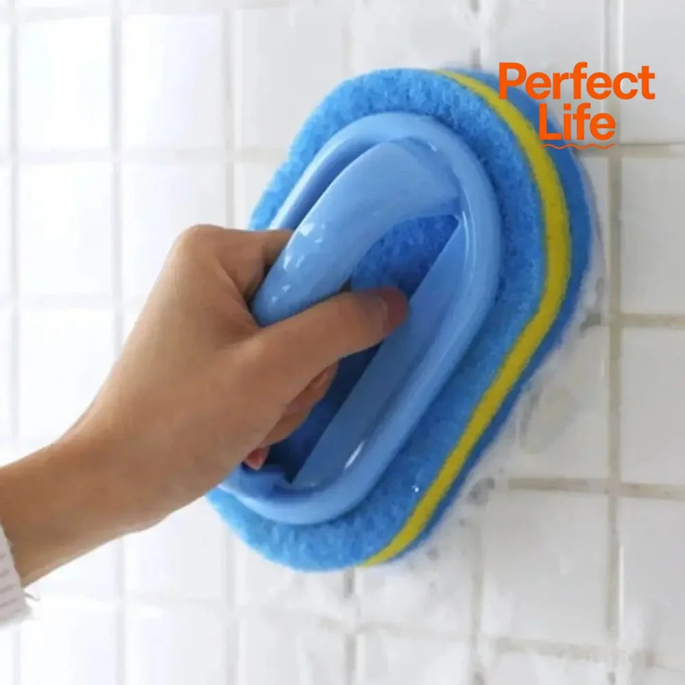 Pot Washing Kitchen Cleaning Brush with Handle - Pot Washing High-Density Thick Scouring Pad Ceramic Tile Wall Cleaning Brush