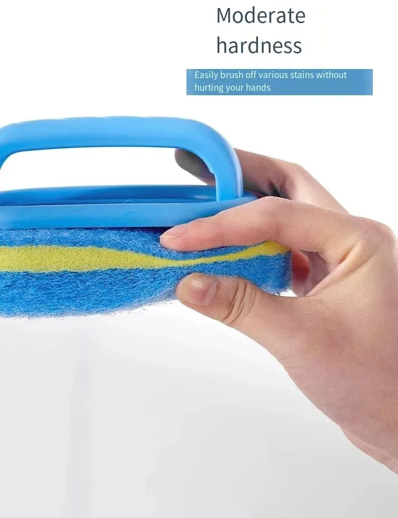 Pot Washing Kitchen Cleaning Brush with Handle - Pot Washing High-Density Thick Scouring Pad Ceramic Tile Wall Cleaning Brush