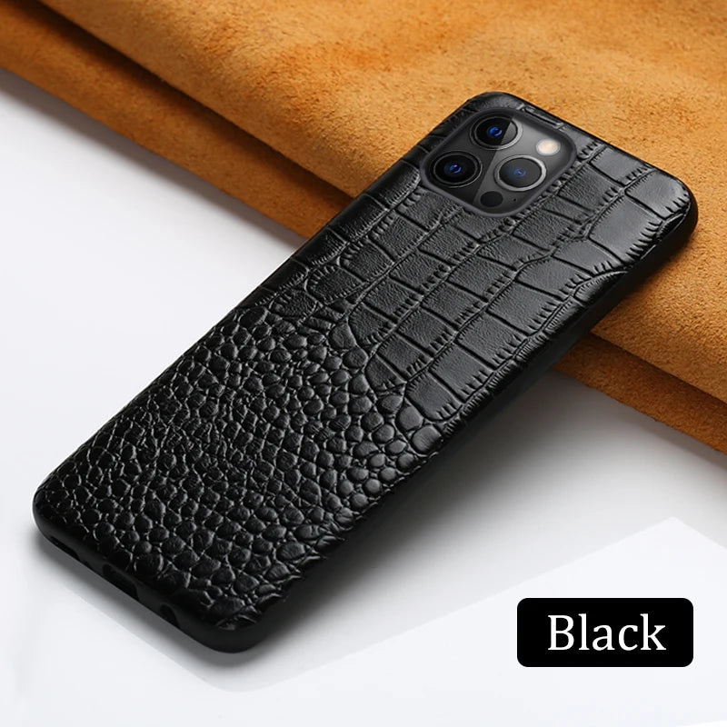 WEFOR Genuine Leather Phone Case for Apple iPhone 14 11 12 13 Pro Max 14Pro 12 Mini X XR XS 6S 6 7 8 Plus SE 2020 Back Cover