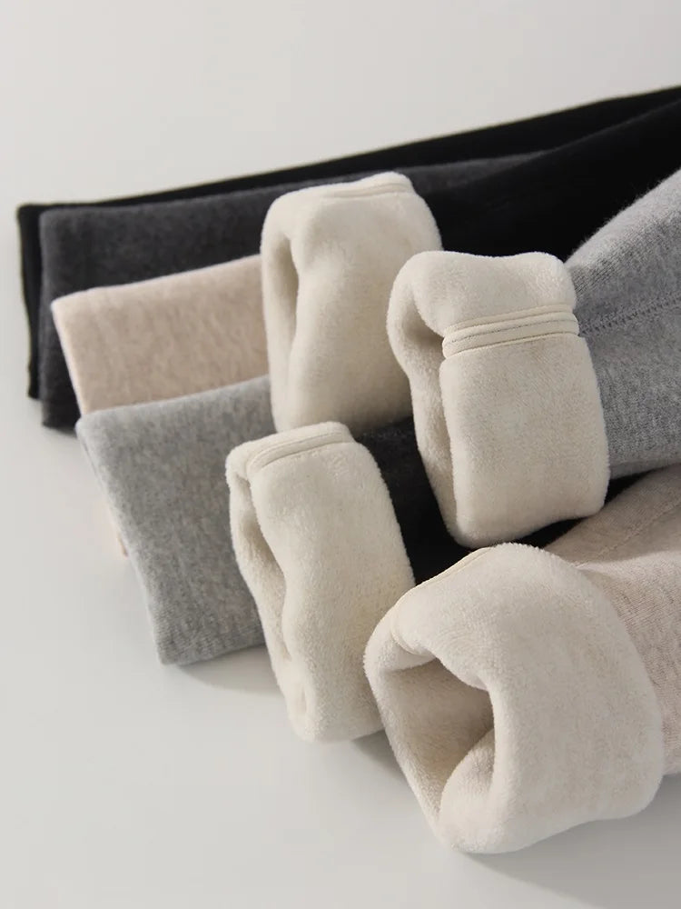 Streamgirl Thick Fleece Leggings Women Winter High Waist Black Outwear Tall Women Warm Thick Velvet Leggings For Winter Pants