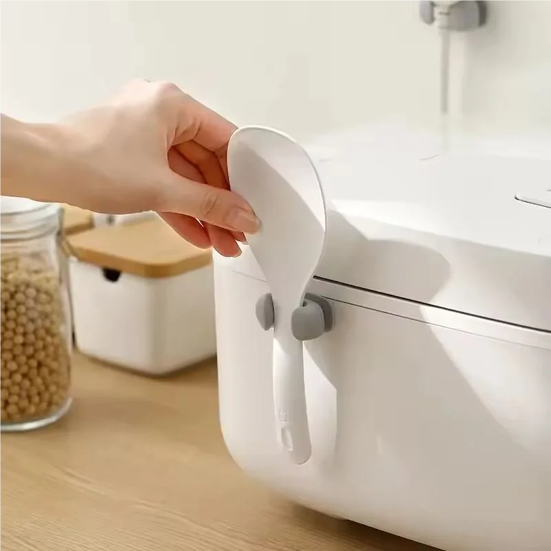 Silicone Rice Spoon Holder Heat Resistant Space Saving Storage Rack Electric Rice Cooker Kitchen Utensil Organizer Accessories