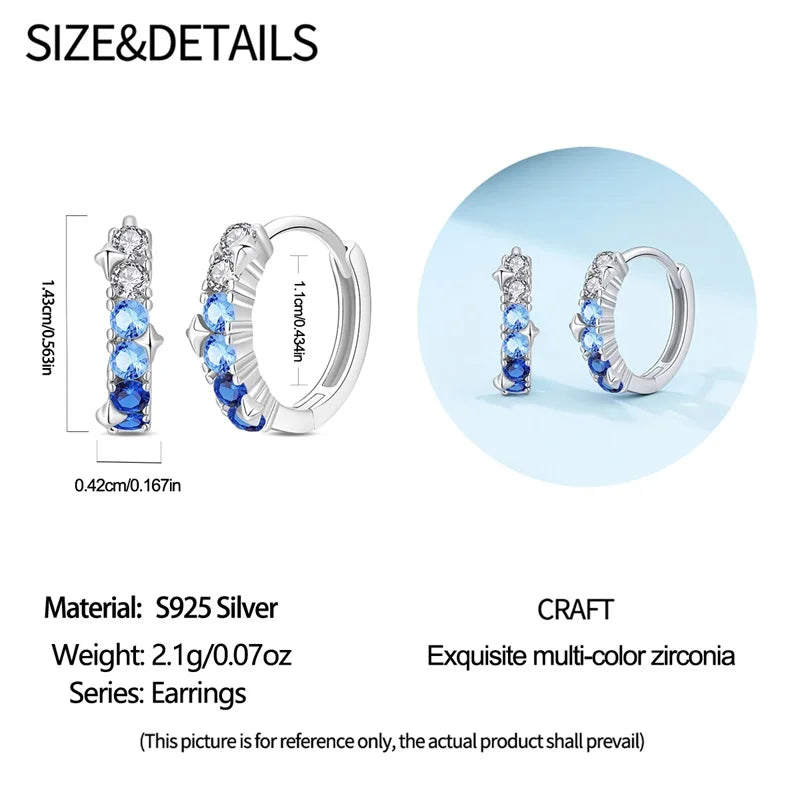 New 925 Sterling Silver Sparkling Zircon Four-Leaf clover Women Earrings Brilliant Wedding Engagement Star Earrings Jewelry Gift