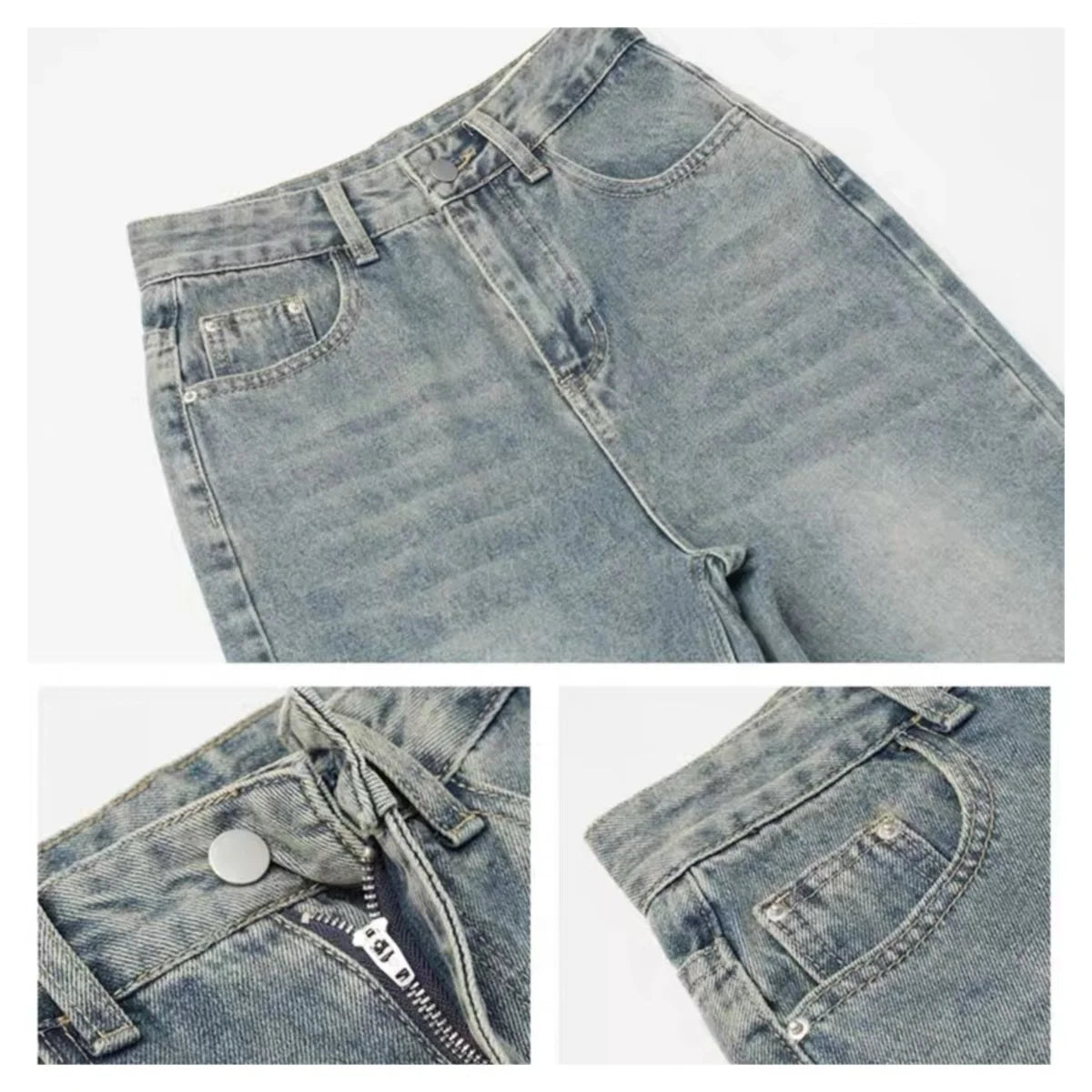 Women's High Waisted Flared Jeans American Retro Fashion Casual Denim Trousers Hot Girl Style Long Pants Versatile for daily use