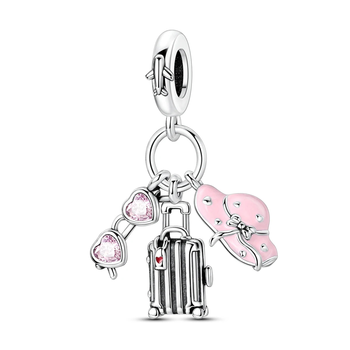 Travel Charm 925 Silver Plane Paris Tower Pendant Fit Bracelet Beads Making Woman Fashion Jewelry