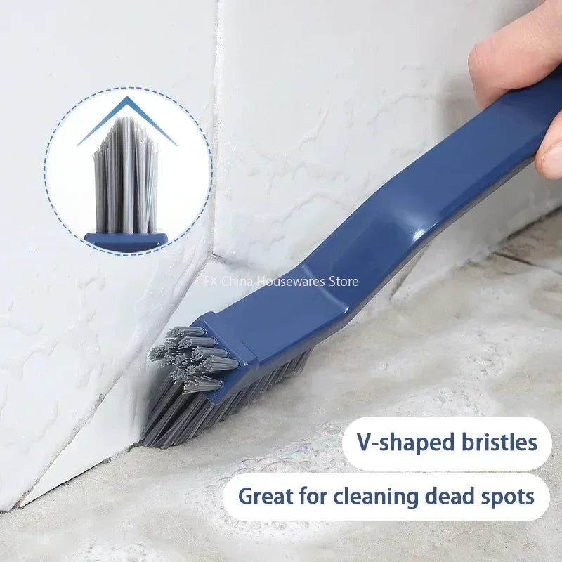 V-Shaped Gap Cleaning Brush - Multi-Purpose Hard Bristle Tool for Bathroom, Kitchen & Tile Grout - Efficient Dead Spot Cleaner