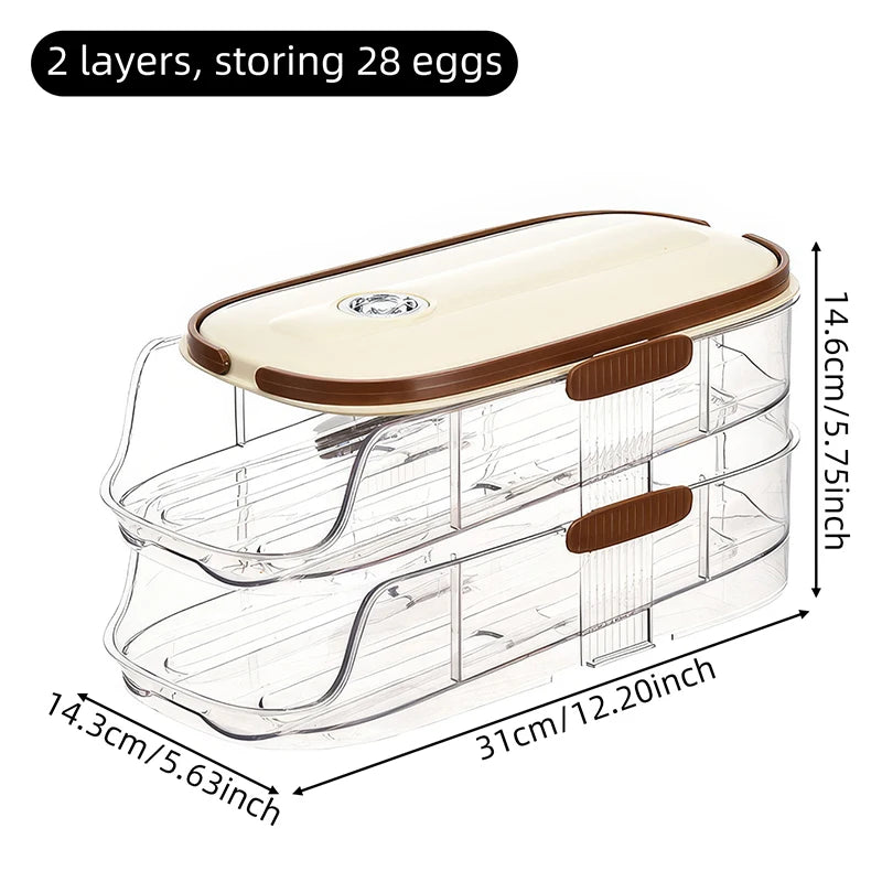 1pc egg storage box, automatic rolling refrigerator egg rack storage, hand-held egg refrigerator side door storagerack
