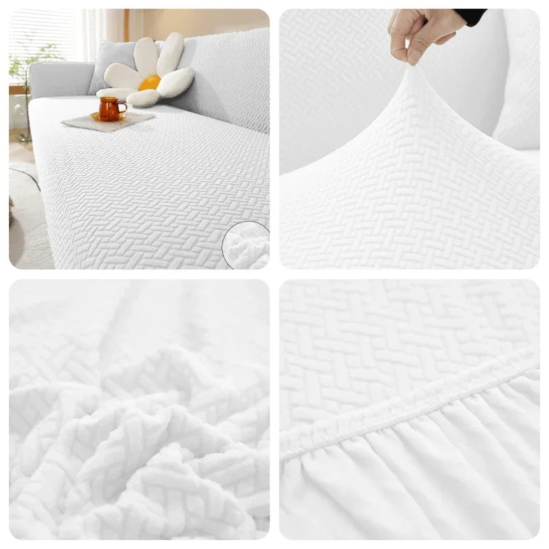 Housse de canapé élastique en Jacquard pour salon, protection de fauteuil en polaire extensible, canapé en forme de L