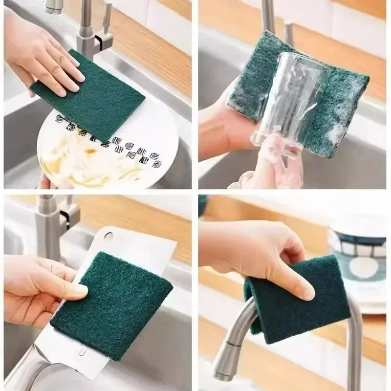 5/10/20/30PCS Scrub Pads Household Kitchen Oil Removal Dishwashing Pot Pads Scratch Free Multipurpose Reusable Cleaning Dishrag