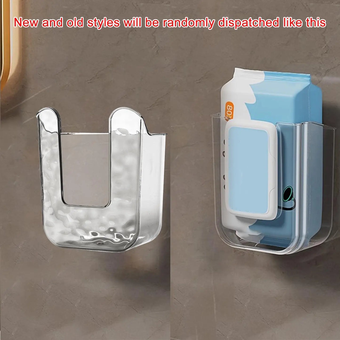 Wet Wipes Dispenser Wall Mounted Storage Box Organizer Tissue Dispenser Adhesive Secure Mount for Family Toilet Home Bathroom