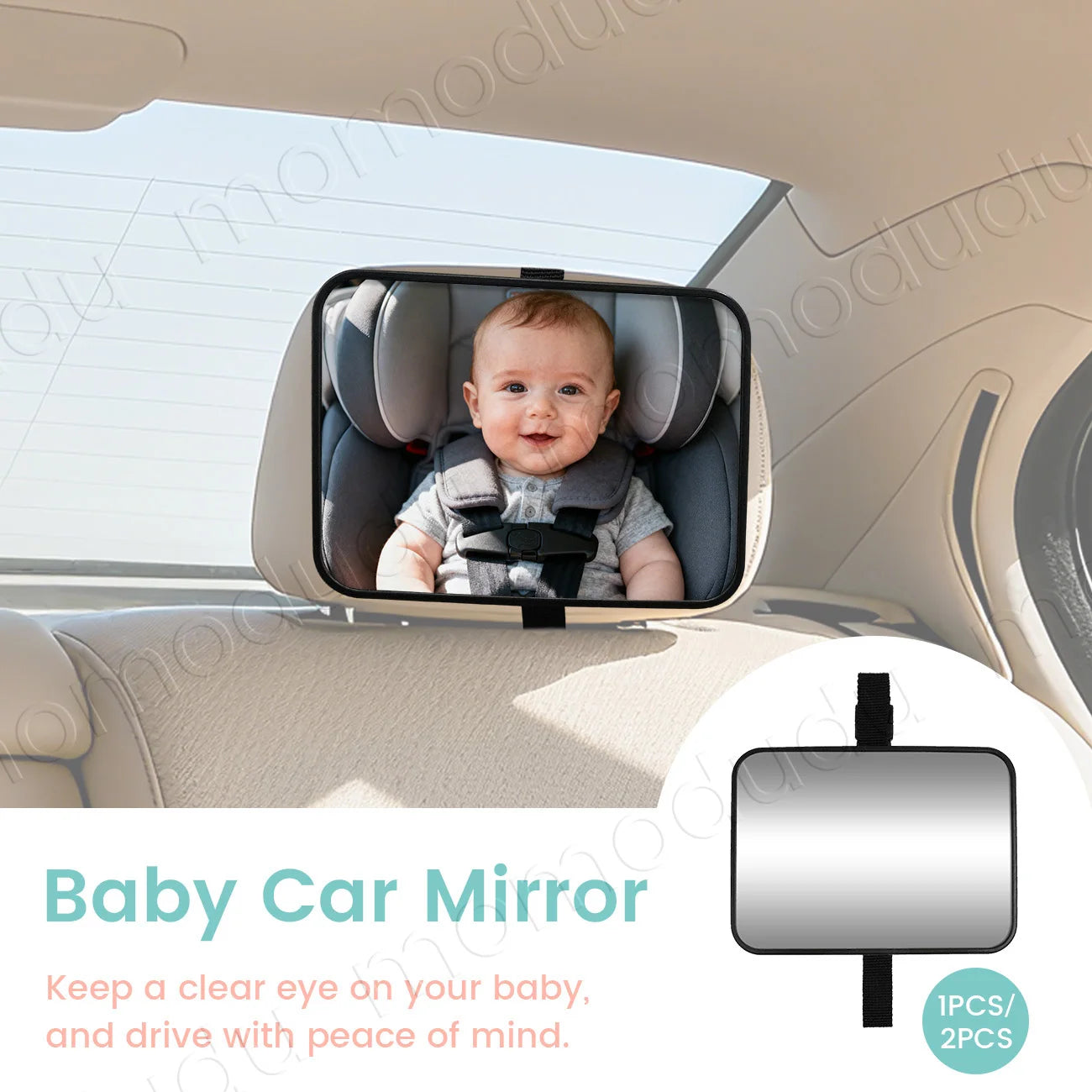 Car Mirrors for Baby Car Seat Shatterproof Mirrors Adjustable Rear-Facing Mirror for of Toddler Easy to Install on Cars Headrest