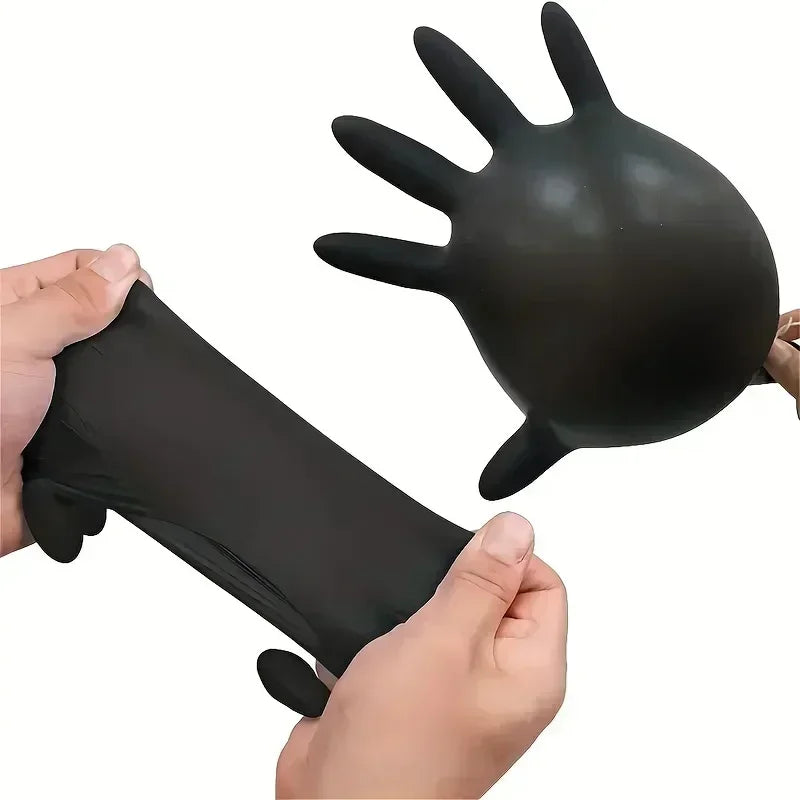 Black Disposable Nitrile Gloves Latex & Powder Free for Tattooing Manicures Salon Cleaning Disposable Food Working Latex Glove