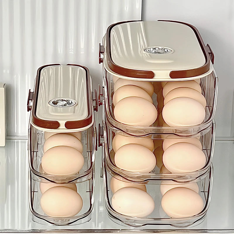 1pc egg storage box, automatic rolling refrigerator egg rack storage, hand-held egg refrigerator side door storagerack