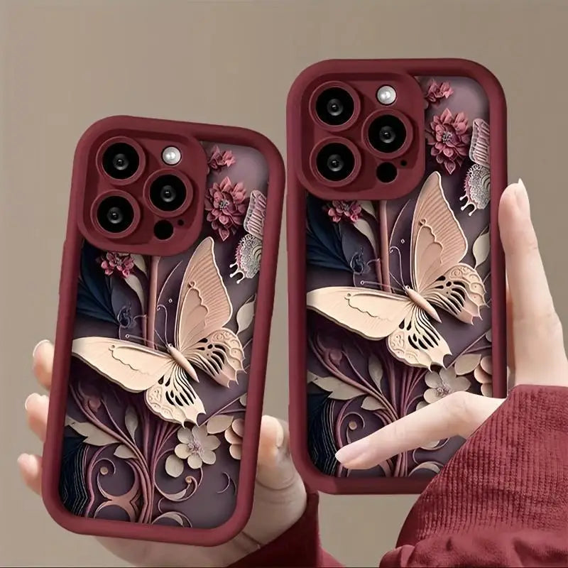 For IPhone 16 Pro Max 15 Pro 14Plus 13 12 11 Butterfly Pattern Phone Cases, Cell Phone Case for Apple Smartphone Compatible with