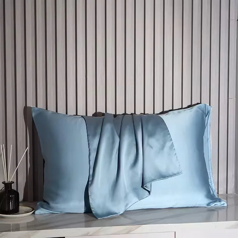 Nordic Silk Pillowcase White Black Grey Khaki Blue Pink Sliver Bed Pillow Covers Luxury Cases Home Bedding Decor