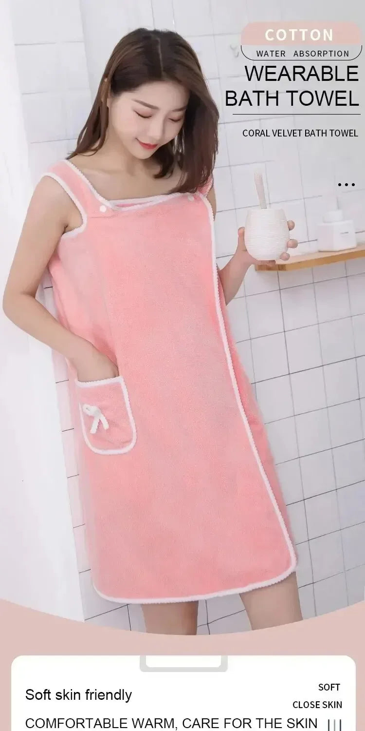 Womens Bath Towels Girls Wearable 90*130Cm Fast Drying Bathing Beach Spa Bathrobes Wash Clothing, Shower Bath And Gym Towel