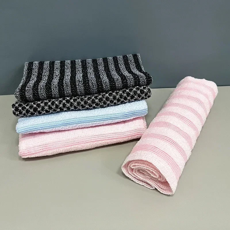 Ultra-Long Exfoliating Back Towel Antibacterial with Silver Ions Multifunctional Shower Bath Towel for Rich Foam