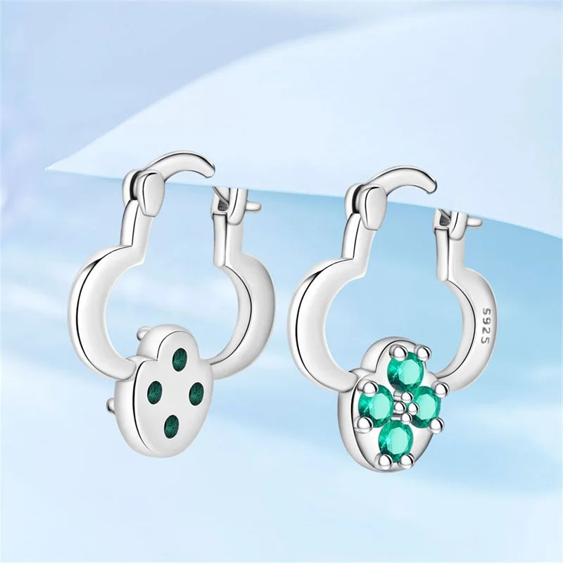 New 925 Sterling Silver Sparkling Zircon Four-Leaf clover Women Earrings Brilliant Wedding Engagement Star Earrings Jewelry Gift