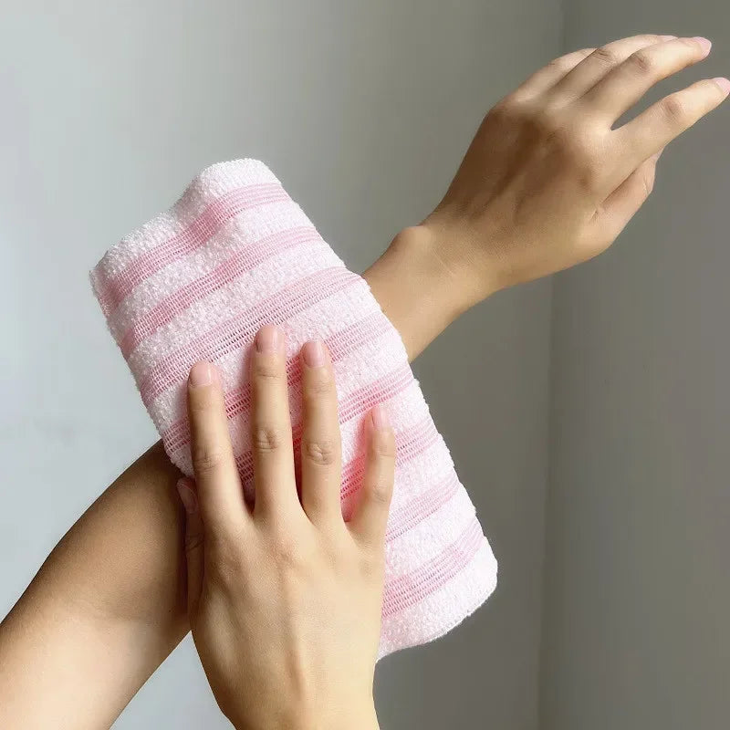 Ultra-Long Exfoliating Back Towel Antibacterial with Silver Ions Multifunctional Shower Bath Towel for Rich Foam