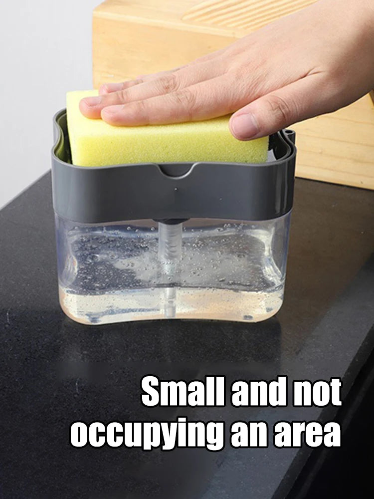 Kitchen Style Automatic Liquid Dispenser Dishwashing Brush Pot Tool Soap Dispenser with Press Cleaning Pot Brush