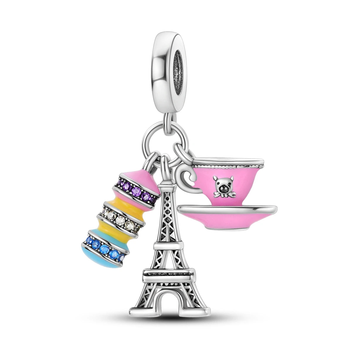 Travel Charm 925 Silver Plane Paris Tower Pendant Fit Bracelet Beads Making Woman Fashion Jewelry