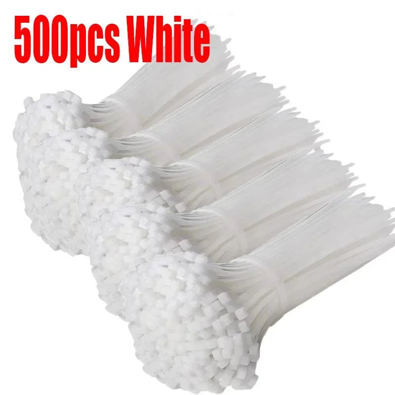 Nylon Cable Ties Adjustable Self-locking Cord Ties Straps Fastening Loop Reusable Plastic Wire Ties For Home Office