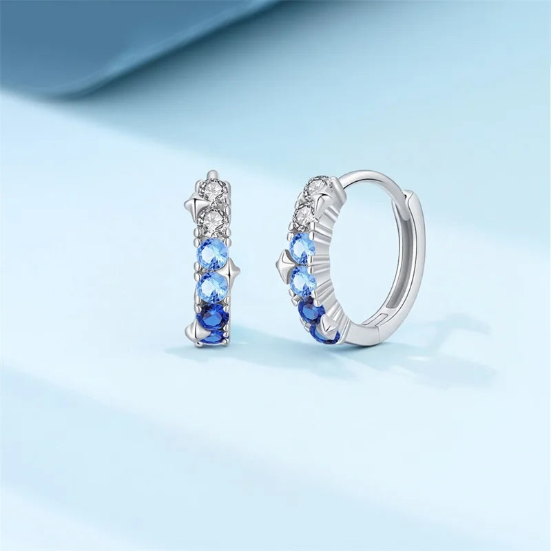 New 925 Sterling Silver Sparkling Zircon Four-Leaf clover Women Earrings Brilliant Wedding Engagement Star Earrings Jewelry Gift