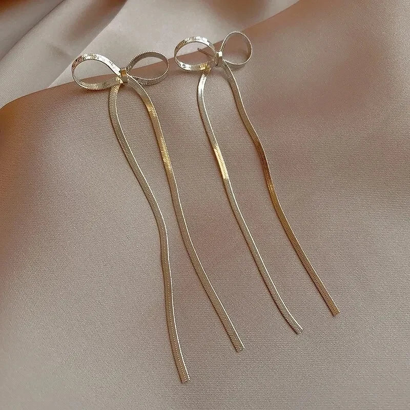 Long Tassel Rhinestones Chains Ear Line Drop Earrings for Women Gold Color Delicate Dangle Earring Hanging Charm Fashion Jewelry