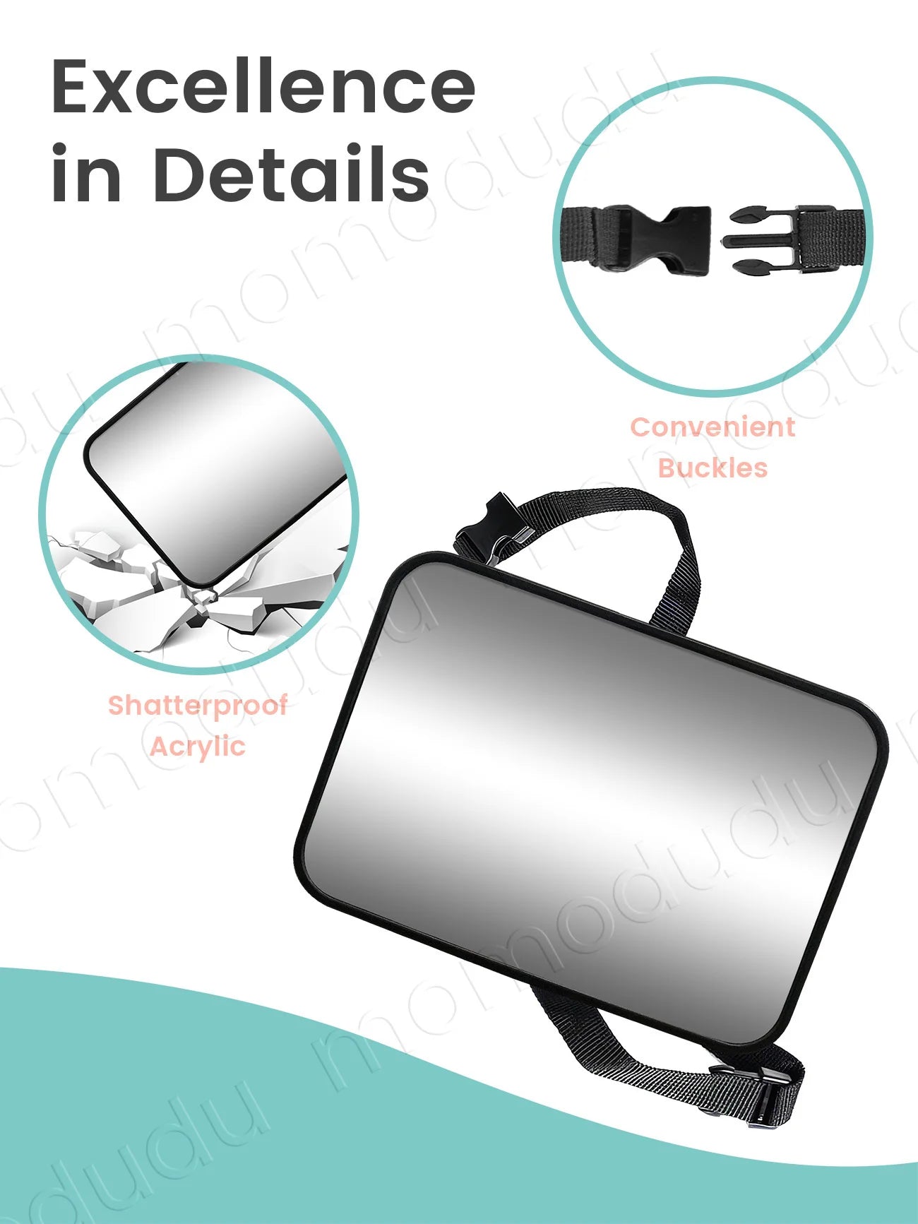 Car Mirrors for Baby Car Seat Shatterproof Mirrors Adjustable Rear-Facing Mirror for of Toddler Easy to Install on Cars Headrest