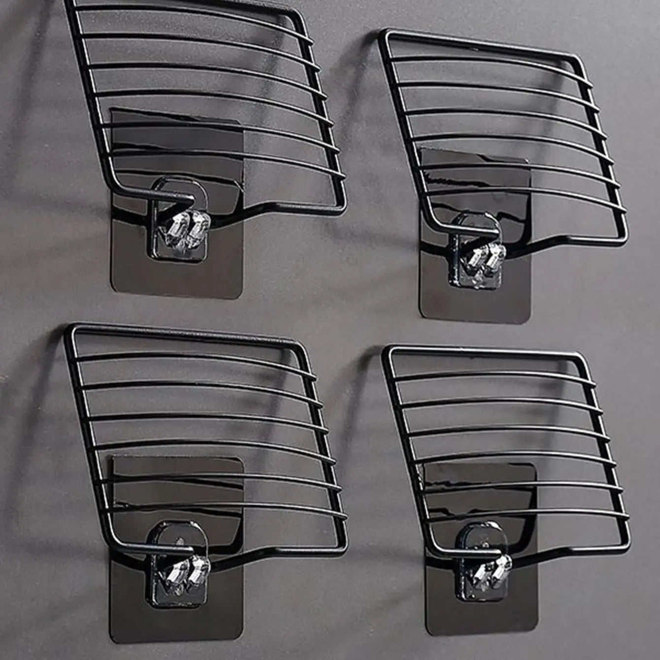 1pc-Stainless Steel Soap Rack Punch-free Nail-free Bathroom Single Layer Drain Wall Hanging Sucker Soap Box Light Luxury Shelf