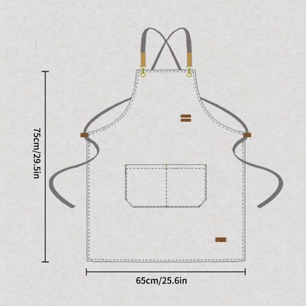 Home Canvas Apron Custom Catering Milk Tea Shop Flower Shop Supermarket Cake Shop Special Work Clothes