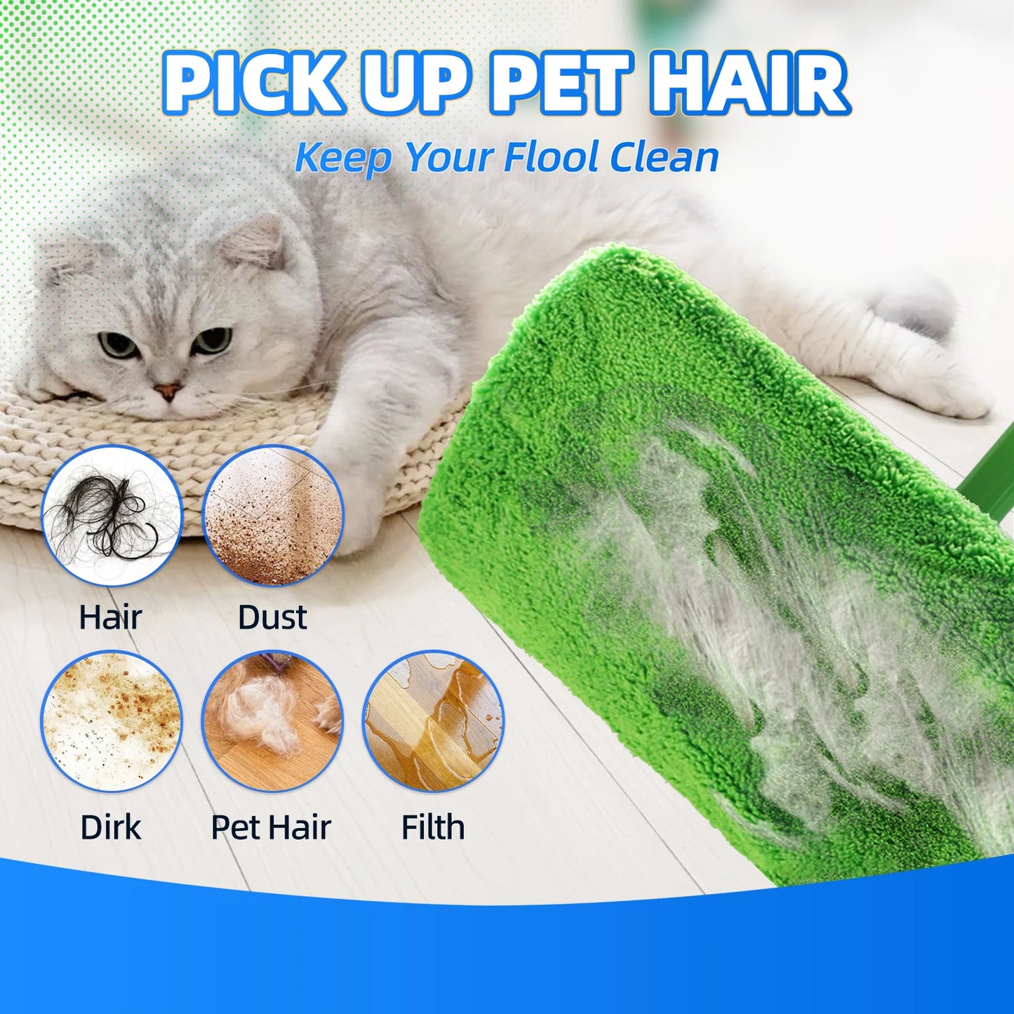 Reusable Microfiber Mop Pads Silent Shoe Covers Wet & Dry Cleaning Cloths Home Washable Floor Cleaning Supply
