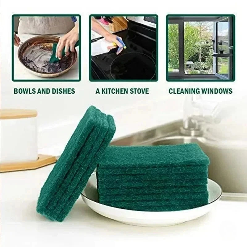 5/10/20/30PCS Scrub Pads Household Kitchen Oil Removal Dishwashing Pot Pads Scratch Free Multipurpose Reusable Cleaning Dishrag