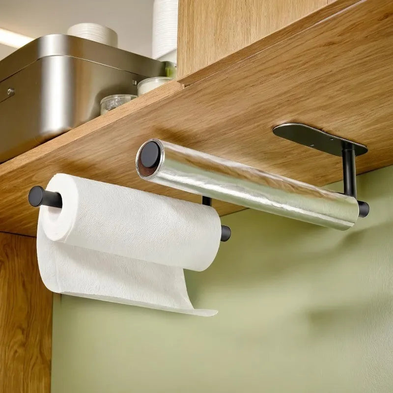 Kitchen Paper Towel Holder Adhesive Tissue Hanger Toilet Roll Paper Dispenser Cabinet Storage Napkin Rack Bathroom Accessories