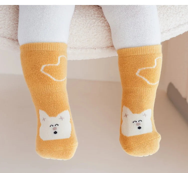 3 Pairs/lot Autumn Winter Warm Toddler Boy Girls Floor Socks Thicken Baby Non-slip Thermal Socks Children Clothing Accessories