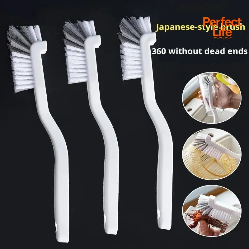 1/2/3Pcs Cleaning Cup Brush Japanese Style Sink Brush  with Long Handle Elbow Design Tail Hole Wall Hanging Crevice Cleaning