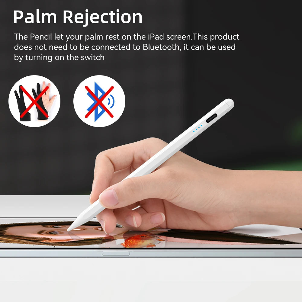 For Apple Pencil 2 Palm Rejection Power Display iPad Accessories iPad 2026 2025 2024 2019 2018 Pro 11 12.9 Air Mini Stylus Pen