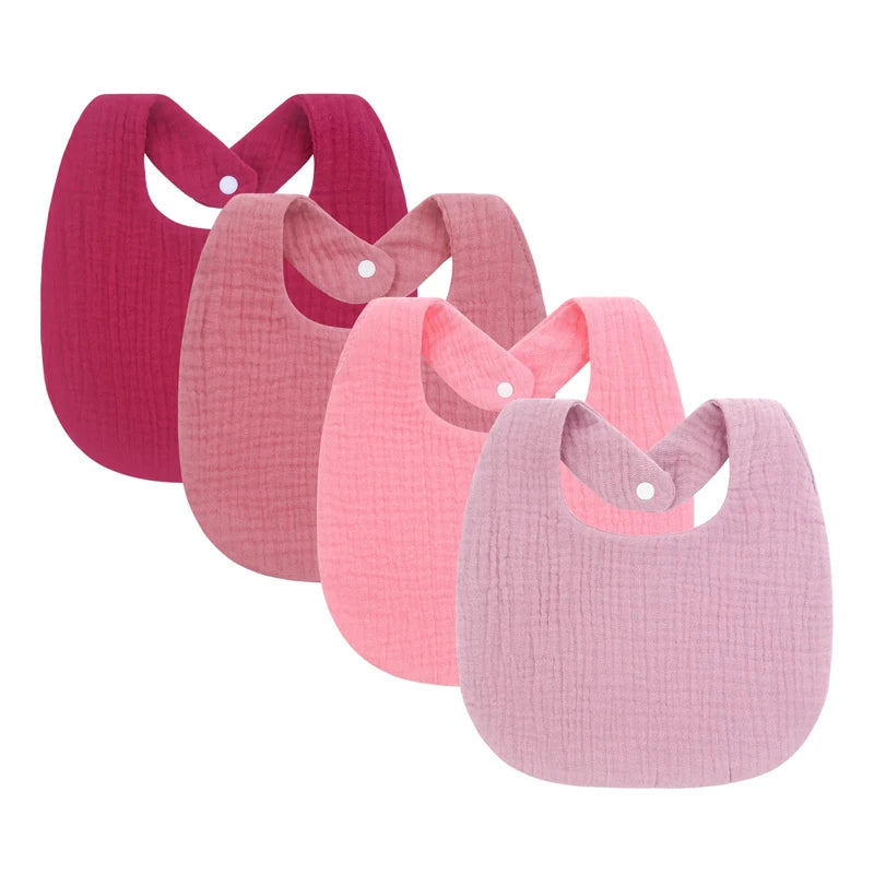 4Pcs Muslin Baby Bibs Burp Clothes Soft Cotton Kids Apron Infant Saliva Towels Toddler Accessories Baby Bibs Set Newborn Gift