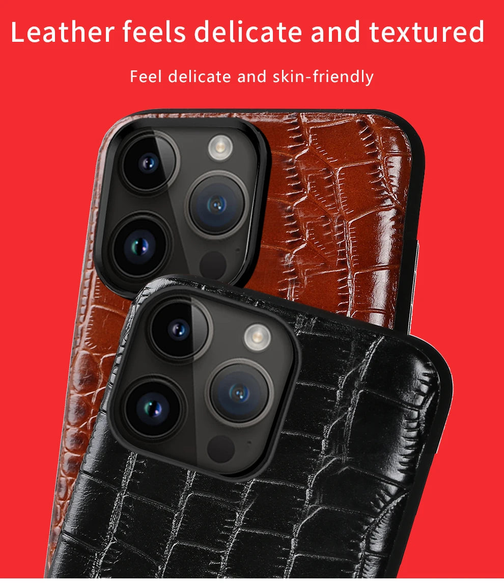 WEFOR Genuine Leather Phone Case for Apple iPhone 14 11 12 13 Pro Max 14Pro 12 Mini X XR XS 6S 6 7 8 Plus SE 2020 Back Cover