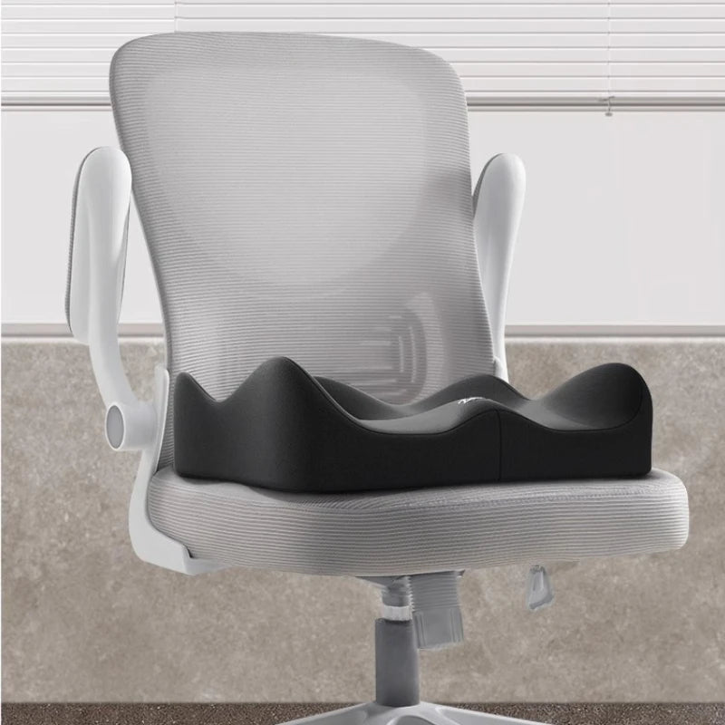 1pc Memory Foam Seat Cushion - 3D Ergonomic Support| Light Green Grey Black Washable Polyester Car Office Essentials